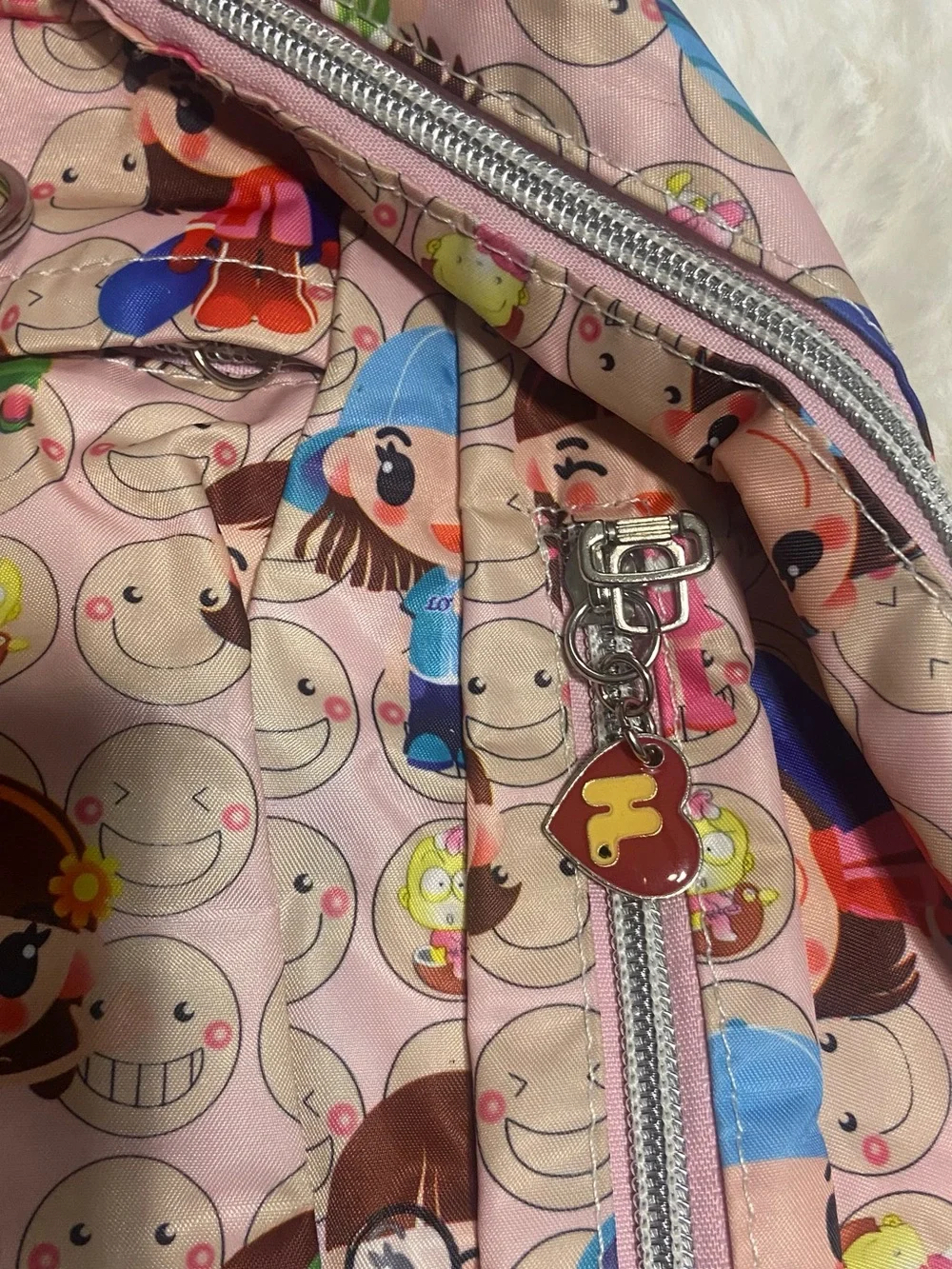 Vintage Harajuku Lovers Pink Backpack Y2K Gwen Stefani Charecter Print Bag